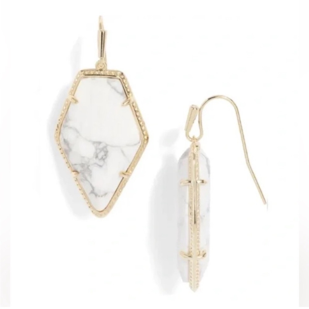 KENDRA SCOTT Framed Tessa Drop‎ Earrings in White Howlite NEW